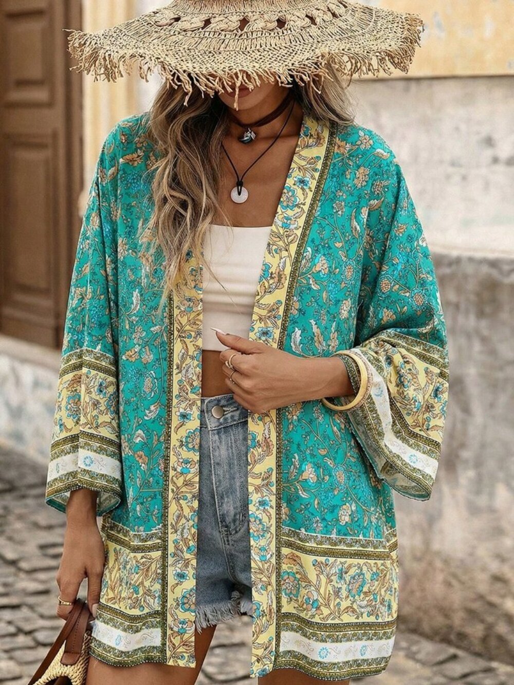 Women's Floral Print Kimono top
